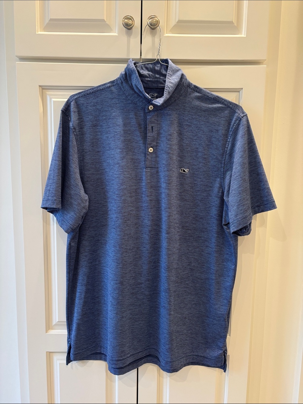 Vineyard Vines Heathered Blue Short-Sleeve Polo